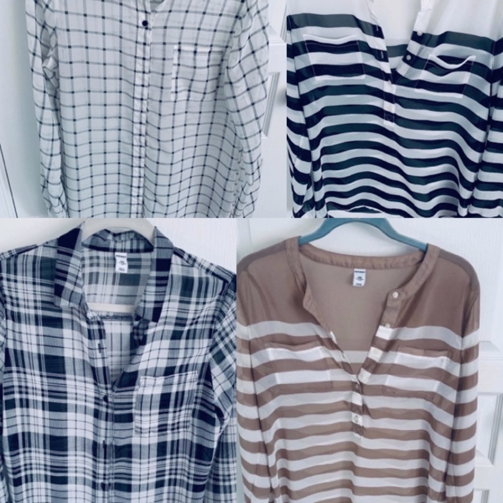 Old Navy Sheer Button Downs - 4 shirts!!!!